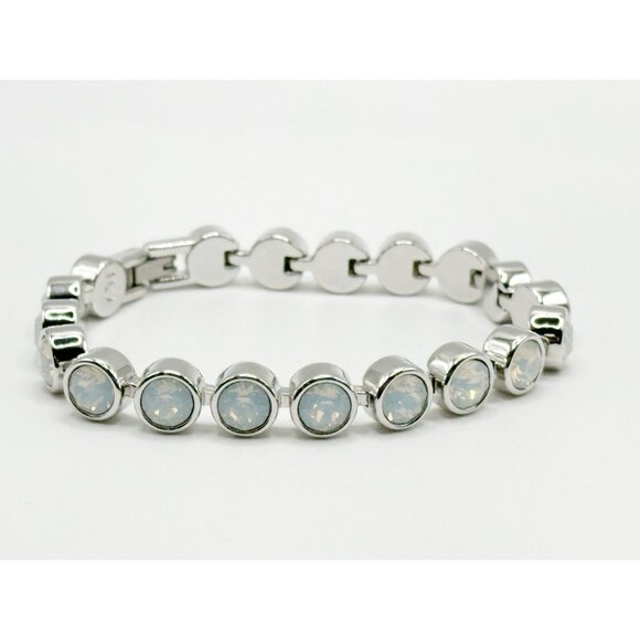 Touchstone Crystal By Swarovski Ice Bracelet Glazed White Opal Crystal - Picture 4 of 12